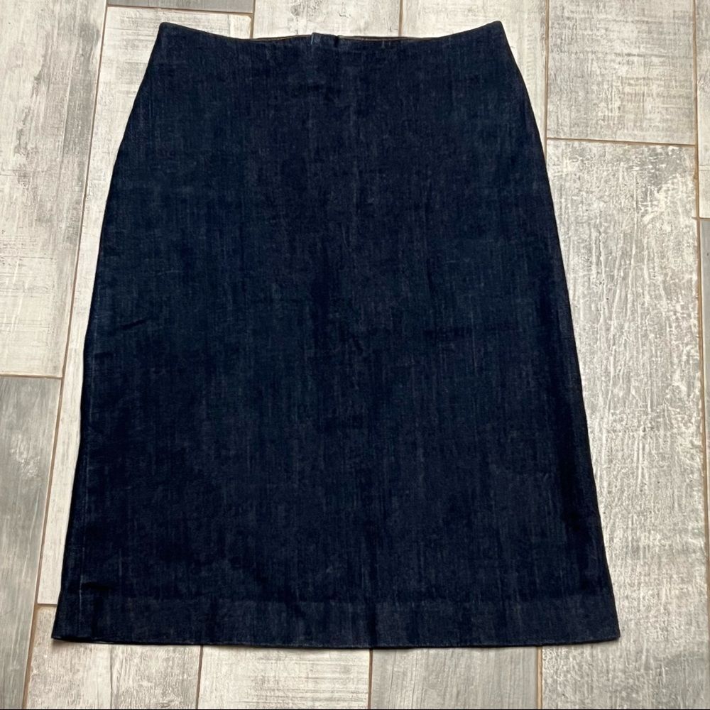 Vtg early Y2K  Gap dark wash rigid denim Fitted stretch pencil jean skirt 1 XS
